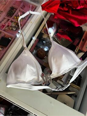 Victoria's Secret White Satin Triangle Bralette